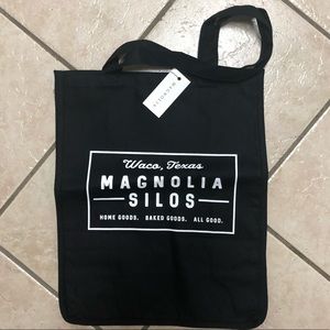 Magnolia Black Canvas Tote Bag.
